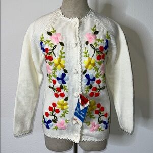 Macys Vintage Deadstock Embroidered Cardigan Sweater
